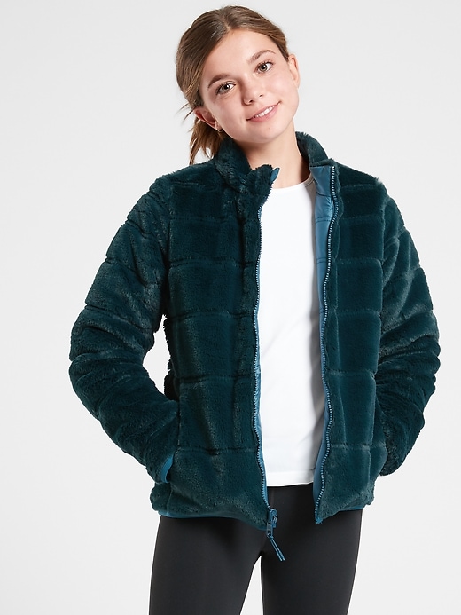 Image number 3 showing, Athleta Girl Reversible Warm + Fuzzy Jacket
