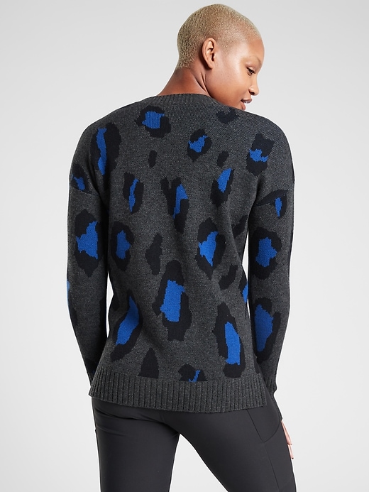 Image number 2 showing, Leopard Wool Cashmere Crew