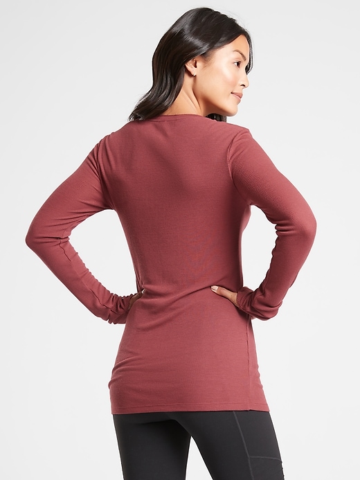 2 of 8 showing, with the color Maple Red of product Cloudlight Rib V Neck Top