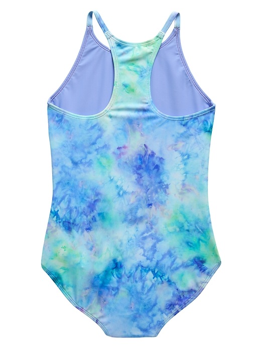 2 of 8 showing, with the color Ice Dye Cool of product Athleta Girl Waves For Days Reversible One Piece
