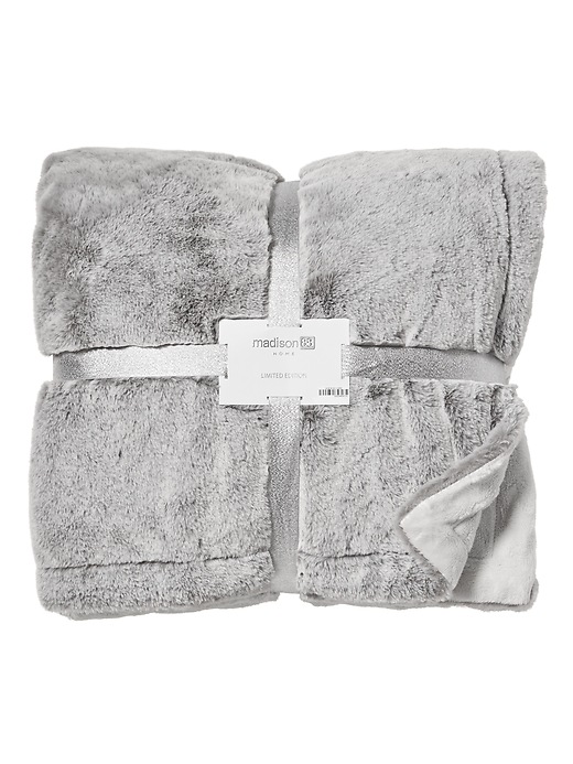 1 of 8 showing, with the color Grey of product Faux Fur Blanket