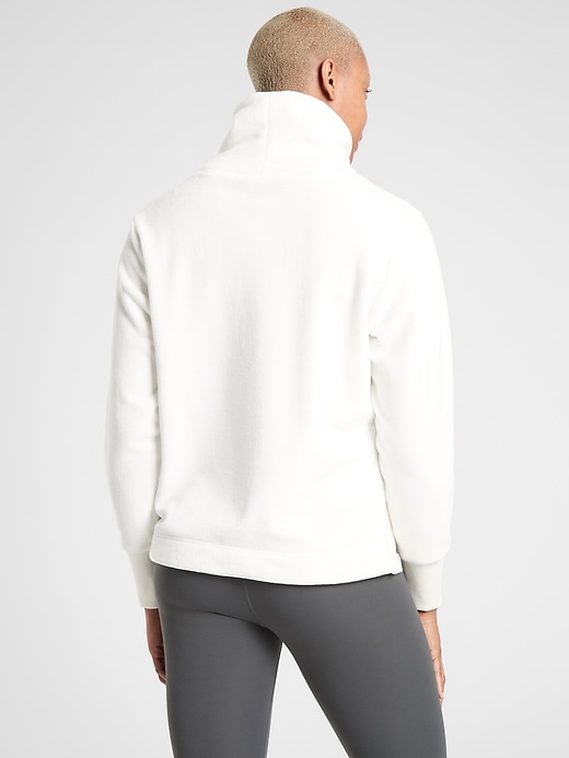 2 of 8 showing, with the color Sea Salt of product Double Cozy Karma Funnel Neck