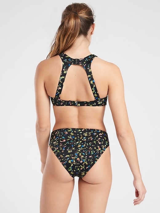 2 of 8 showing, with the color Dark Multi of product Leopard High Neck Bikini Top