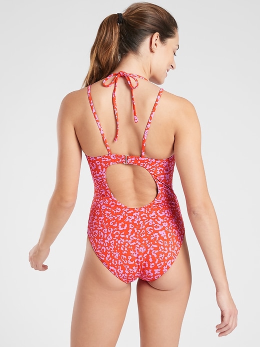 View large product image 2 of 3. Leopard Keyhole One Piece Swimsuit