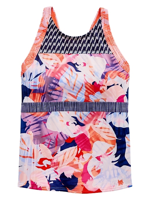 1 of 8 showing, with the color Sunny Flora of product Athleta Girl Sunny Flora Tankini Top