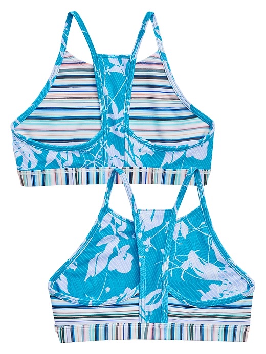 Image number 2 showing, Athleta Girl Reversible Tropical Stripe Bikini Top