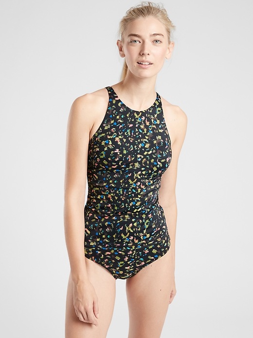 View large product image 1 of 3. Leopard High Neck Tankini