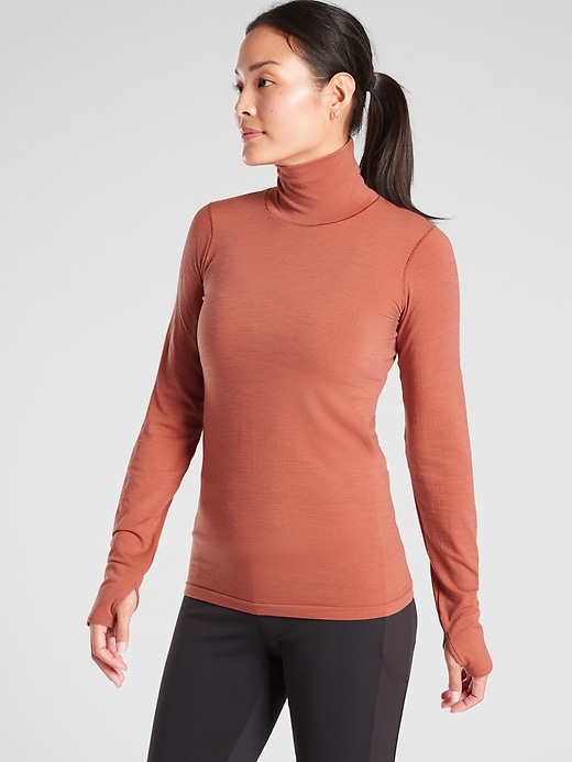 Athleta Foresthill Merino cheapest Wool Ascent Turtleneck in Dried Cinnamon