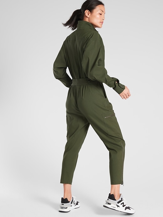 2 of 8 showing, with the color Tuscan Olive of product Lenox Jumpsuit