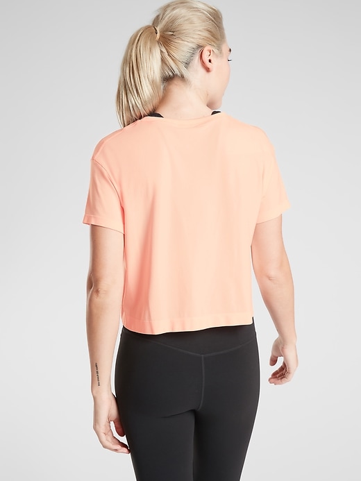 2 of 8 showing, with the color Beach Peach of product Mineral Wash Crop Tee