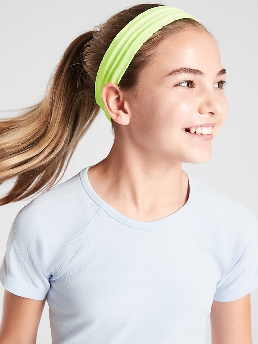 1 of 8 showing, with the color Alluring Yellow of product Athleta Girl Seamless Headband