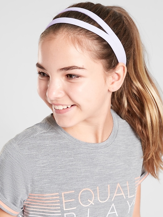 1 of 8 showing, with the color Stream Blue of product Athleta Girl Double Trouble Headband