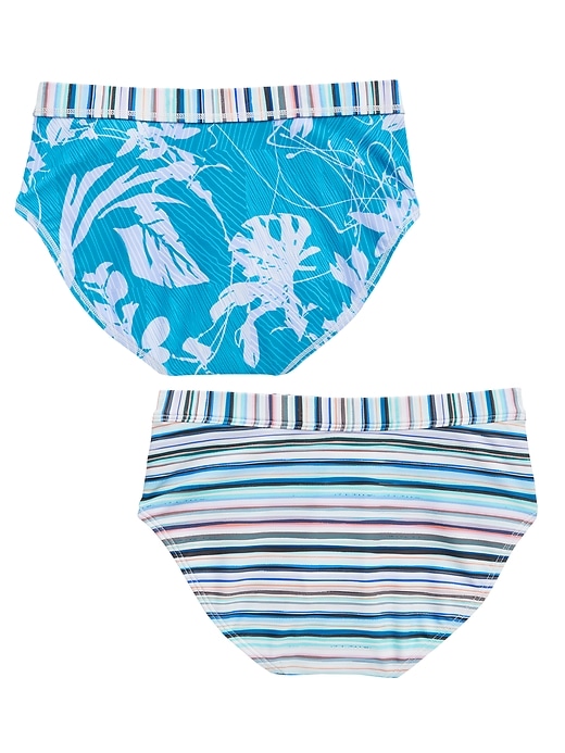 Image number 2 showing, Athleta Girl Reversible Tropical Stripe Bikini Bottom