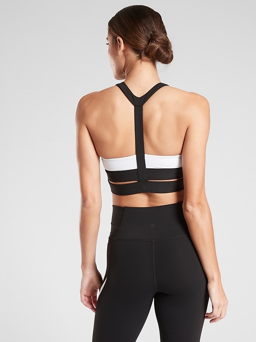 2 of 8 showing, with the color Black/ White of product Radiant Colorblock Bra in Powervita™ A-C