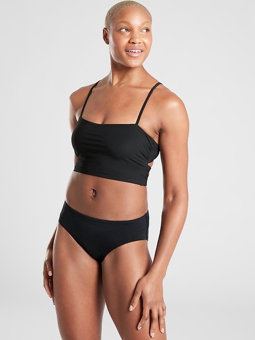 Athleta Shirred Bra Cup Longline Bikini Top. 1