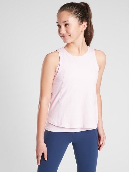 1 of 8 showing, with the color Delicate Pink of product Athleta Girl No Better Duo Tank
