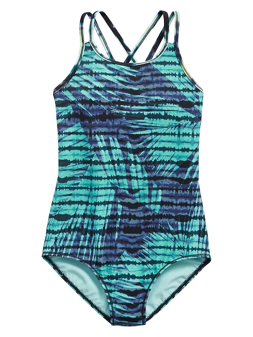 View large product image 1 of 2. Athleta Girl Palm Tie Dye One Piece