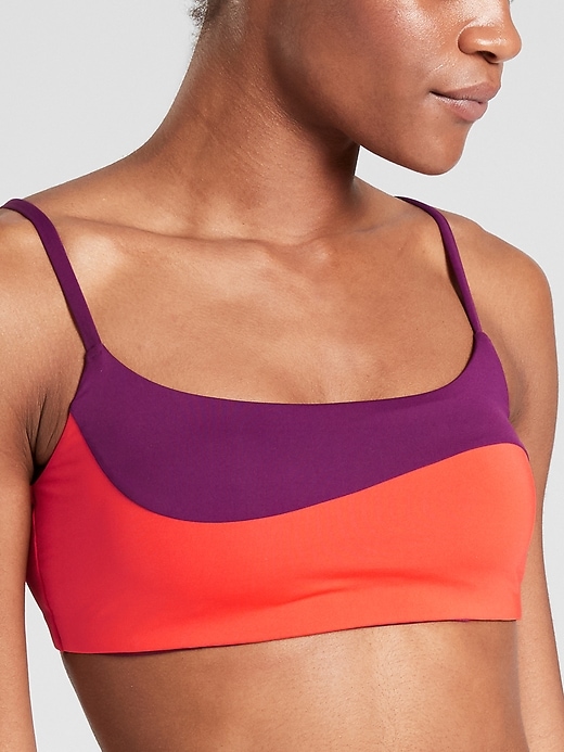 Image number 3 showing, A&#45C Asym Colorblock Scoop Bikini Top