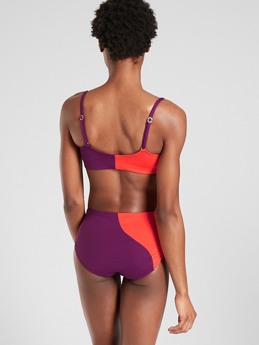 Image number 2 showing, A&#45C Asym Colorblock Scoop Bikini Top