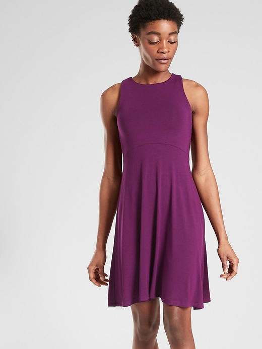 1 of 8 showing, with the color Velvet Plum of product Santorini Thera Dress