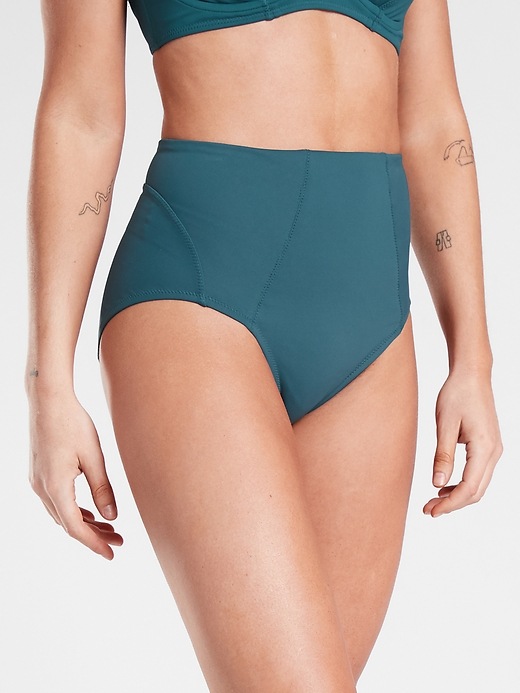 1 of 8 showing, with the color Oceanic Teal of product Sculpted High Waist Bottom