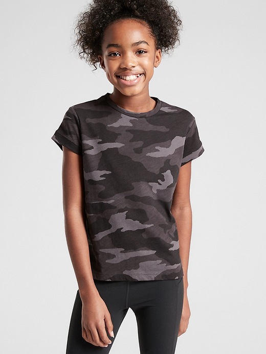 Athleta Girl Black Camo Daily Tee. 1 Athleta Girl Black Camo Daily Tee. 1