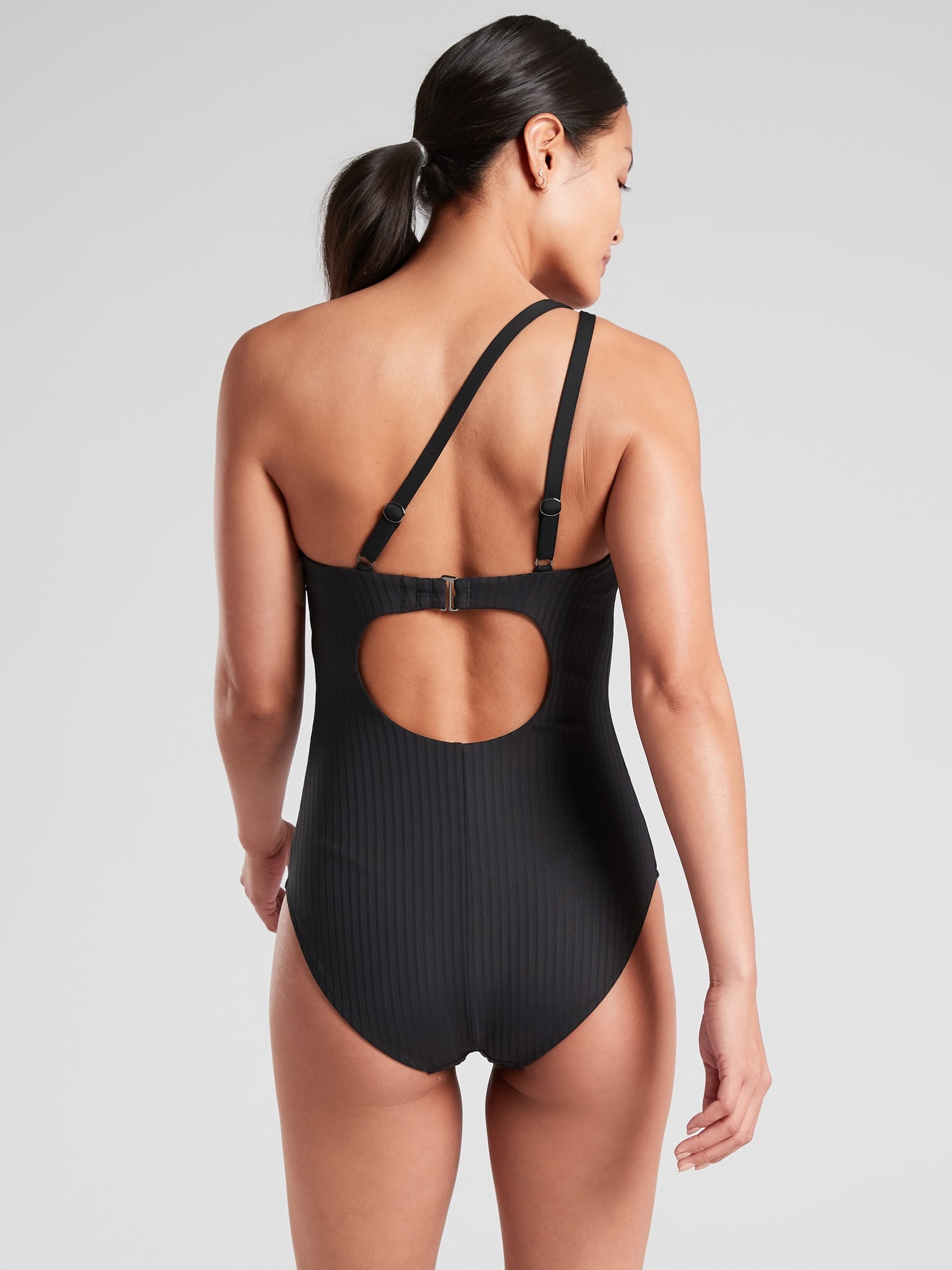 eaphi 若かっ asymmetry rib swim wear ブラック size1