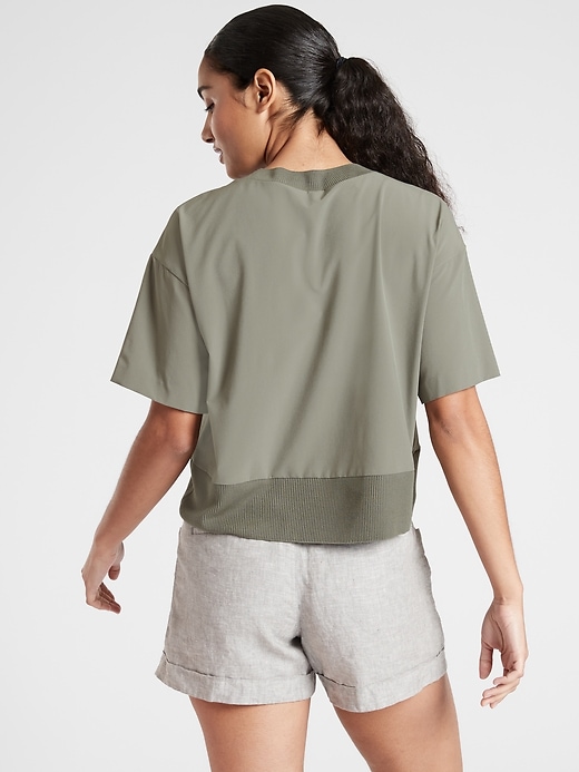 2 of 8 showing, with the color Laurel Olive of product Zephyr Crop Tee