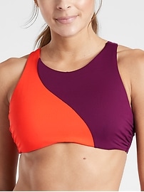 View large product image 3 of 3. Asym Colorblock High Neck Bikini