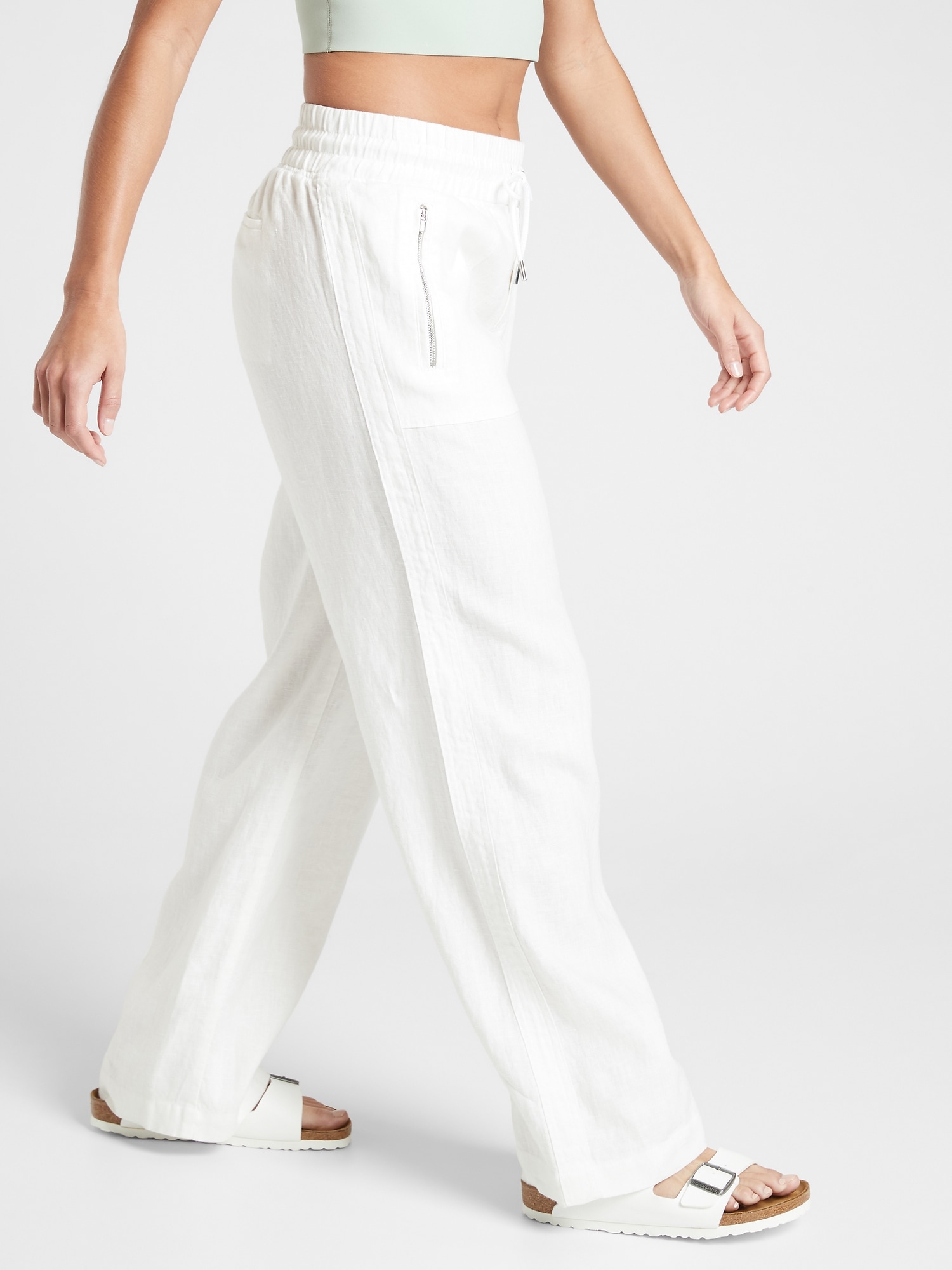 athleta cabo linen wide leg pant