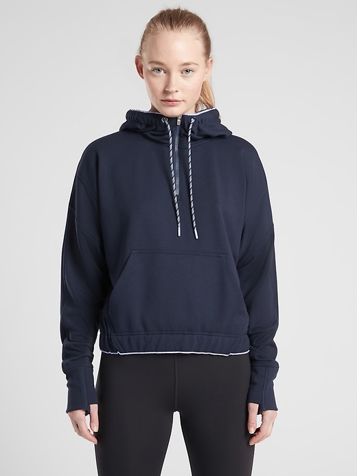 1 of 8 showing, with the color Navy of product Ascend Warm Up Hoodie