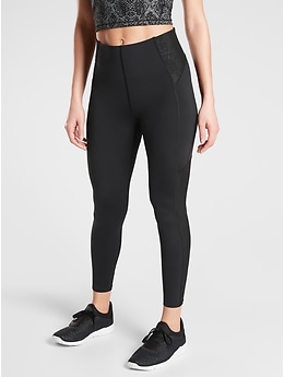 Athleta Black Stay Fly Reflective 7/8 Leggings Ultra High Rise. Medium Tall