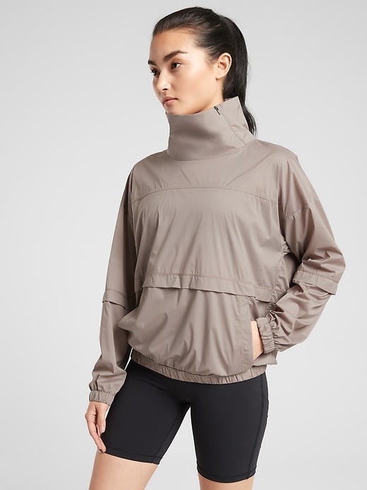 1 of 8 showing, with the color Mortar Mushroom of product Run With It Half Zip Pullover