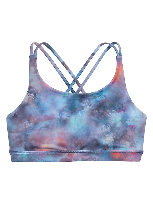 1 of 8 showing, with the color Multi Tie Dye of product Athleta Girl Printed Upbeat Bra 2.0