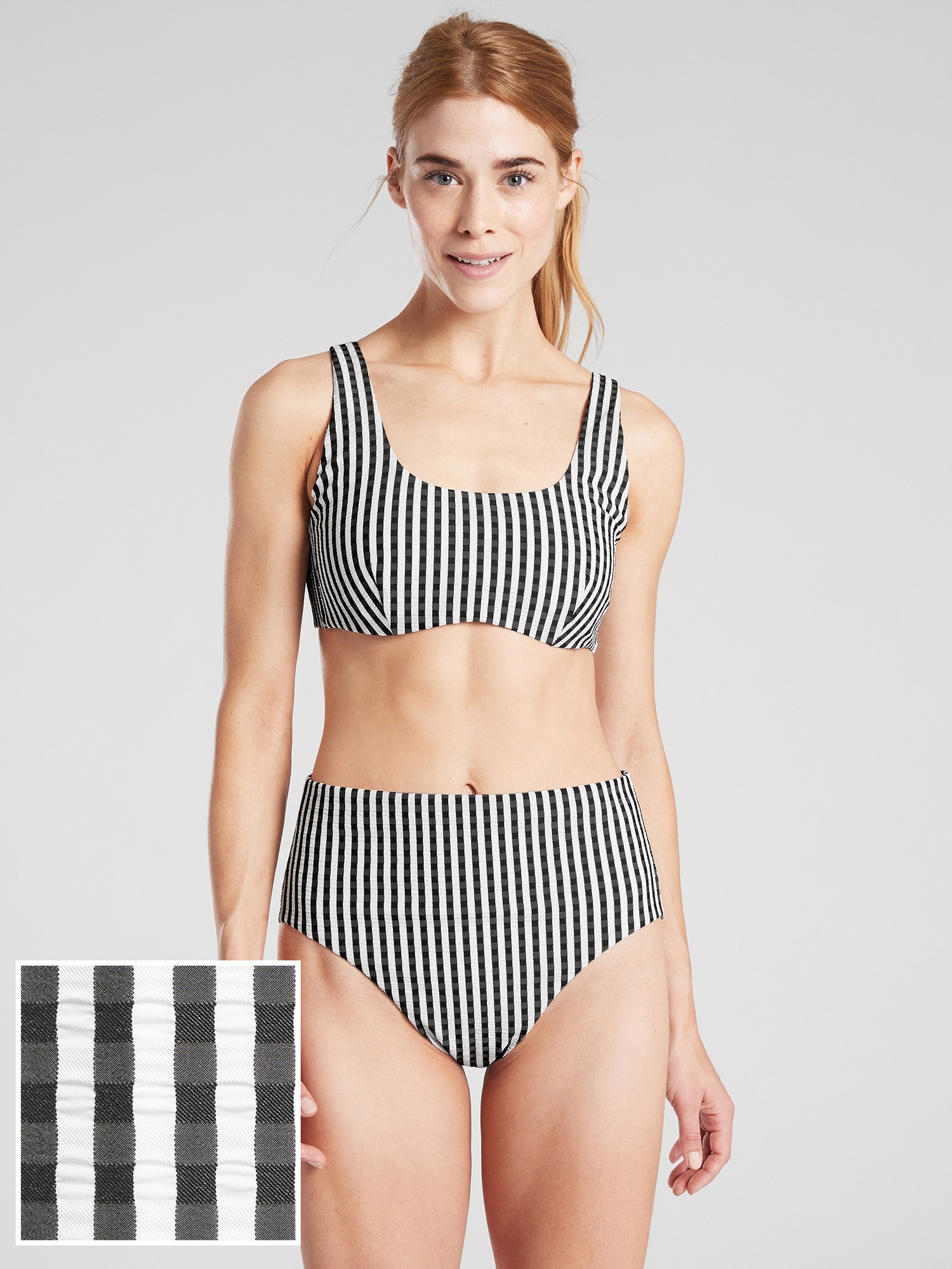 Stripe Seersucker Scoop Bikini Top