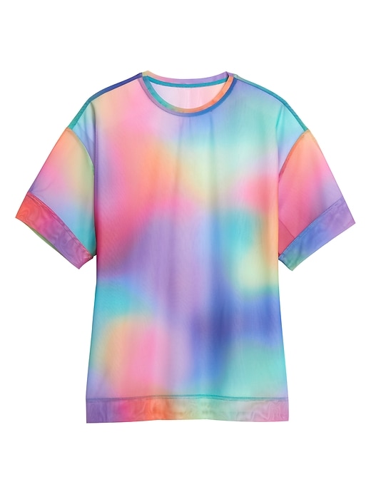 View large product image 2 of 2. Mesh Oversized Printed Tee
