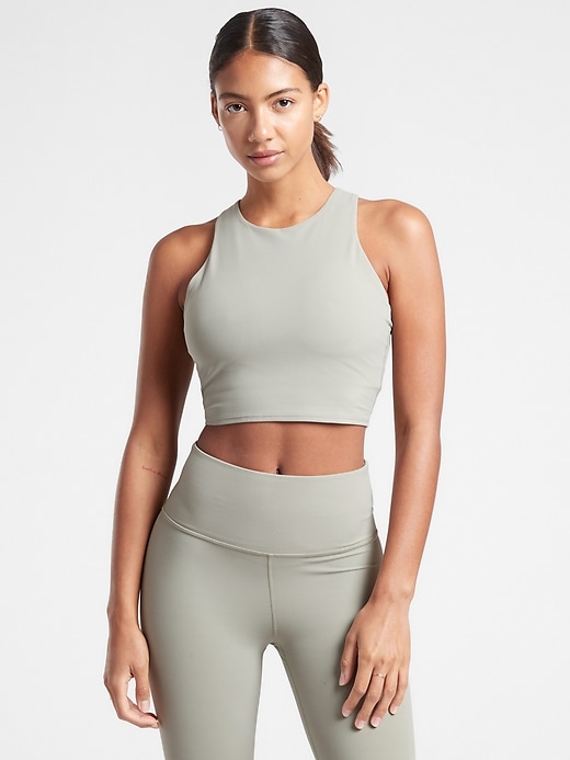 1 of 8 showing, with the color Sage of product Conscious Crop Bra D-DD