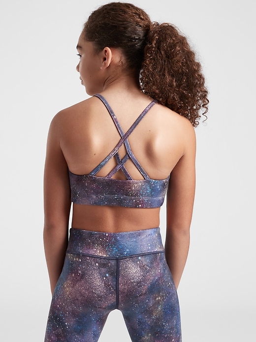 1 of 8 showing, with the color Stellar of product Athleta Girl Printed Got Your Back Bra