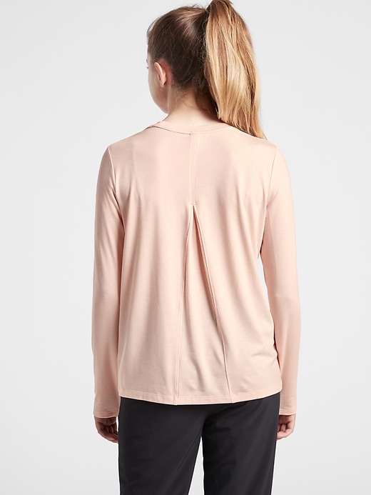 2 of 8 showing, with the color Ballerina Gown of product Athleta Girl Pleated Back Top