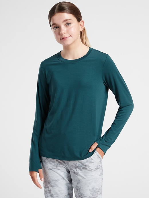 Image number 1 showing, Athleta Girl Pleated Back Top