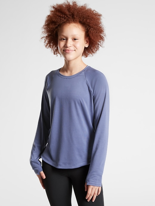 1 of 8 showing, with the color Stormy Sky of product Athleta Girl Comeback Top