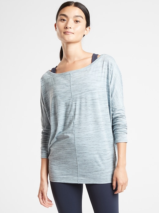 1 of 8 showing, with the color Glacial Blue/ Anthracite Grey of product Flow Top Essence Spacedye