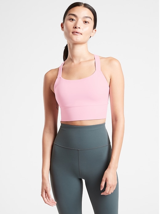 1 of 8 showing, with the color Petit Four Pink of product Warrior Longline Bra D-DD+