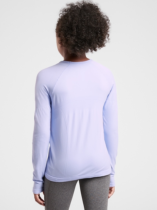 2 of 8 showing, with the color Serendipity Blue of product Athleta Girl Power Up Seamless Regular Length Top
