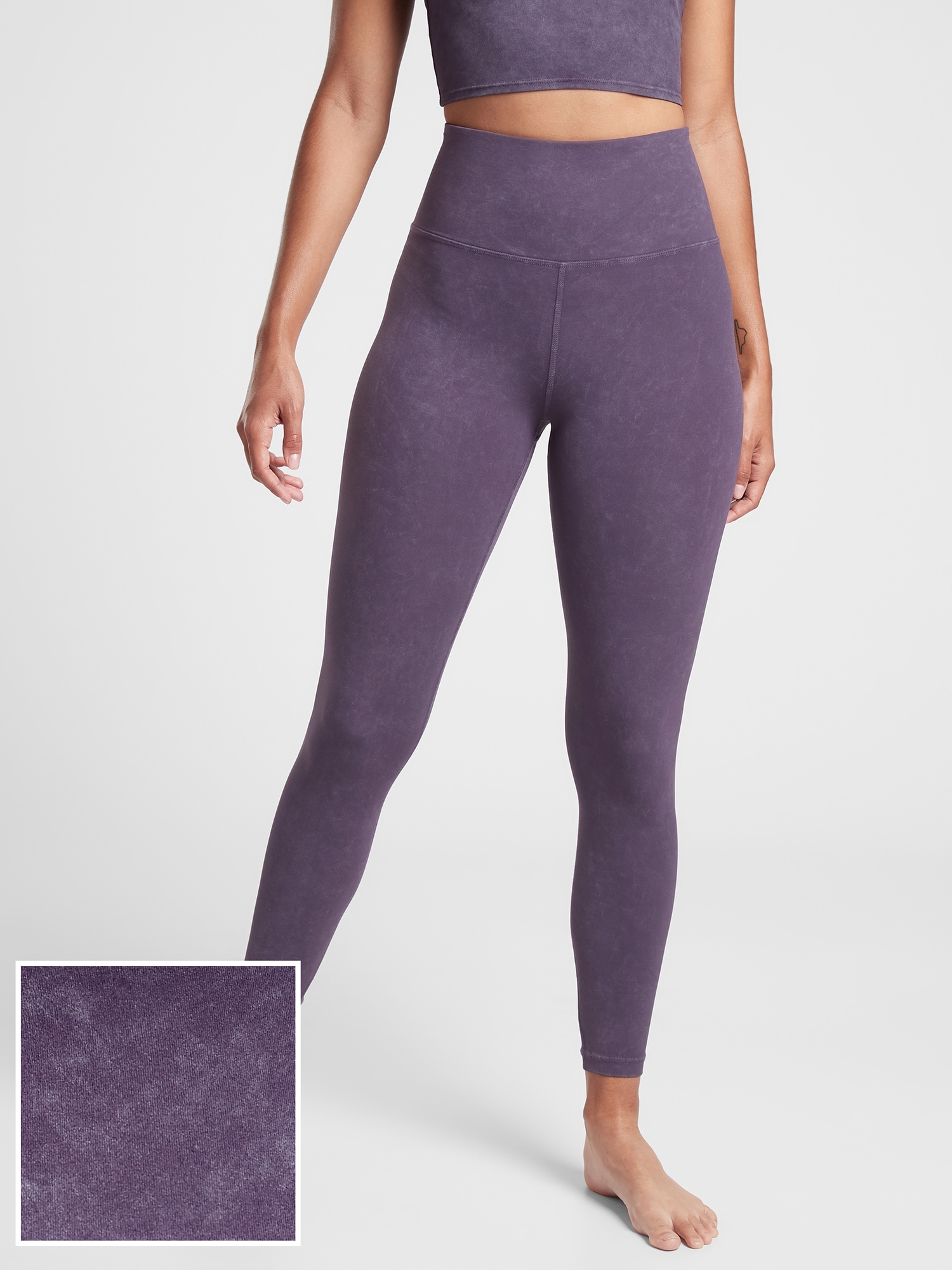 ATHLETA Purple A-C Garment Dyed Conscious Crop Yoga Tank Top #599206 NWT!  XL
