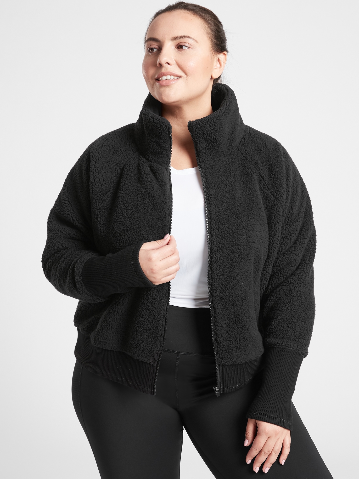 Athleta Tugga Sherpa Fleece Jacket In sold Natural Multi