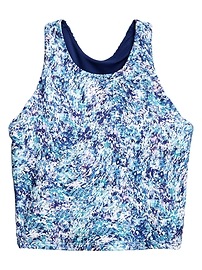 View large product image 3 of 3. Athleta Girl Printed Long Distance Bra