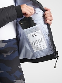 snow down jacket athleta
