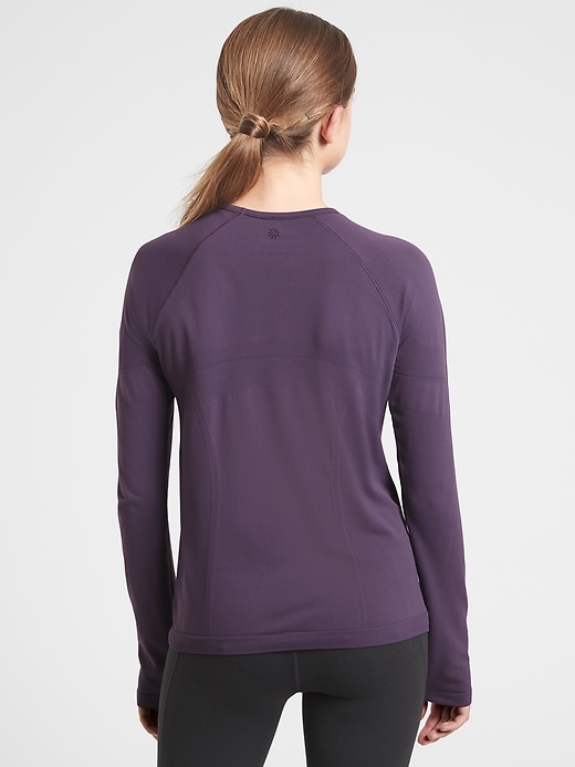 2 of 8 showing, with the color Mythical Purple of product Athleta Girl Power Up Seamless Regular Length Top