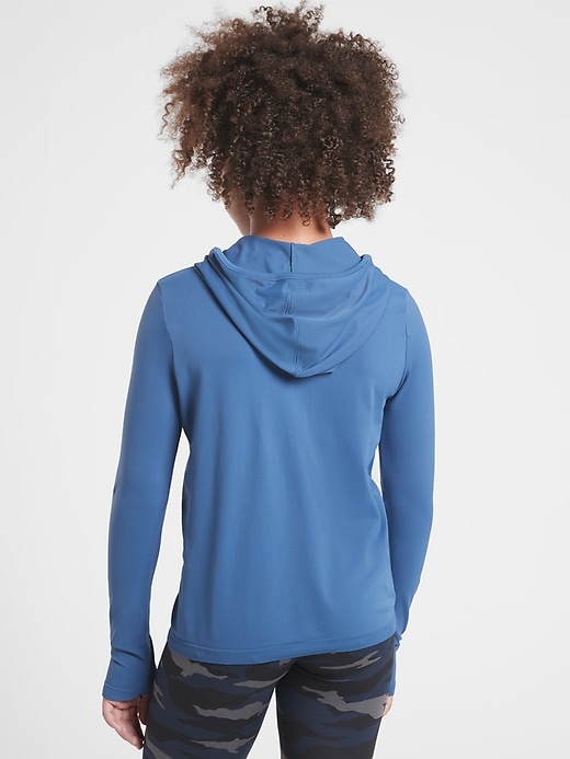 2 of 8 showing, with the color Chrome Blue of product Athleta Girl Power Up Hooded Top